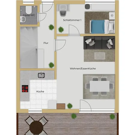 Worker's D30 - Reihenhaus Mit 4 Schlafzimmern Fuer 6 Personen Apartment *