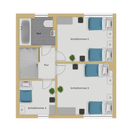 Apartmán Worker's D30 - Reihenhaus Mit 4 Schlafzimmern Fuer 6 Personen *